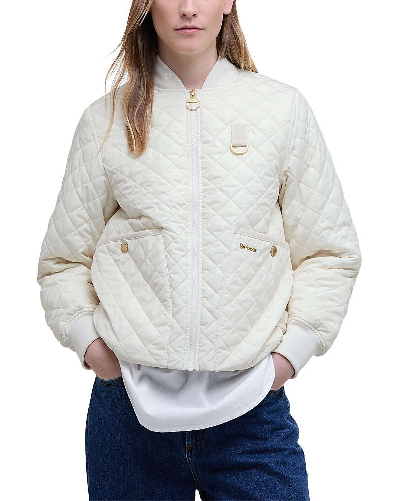 Barbour Reyna Quilted Bomber Jacket In Neutral