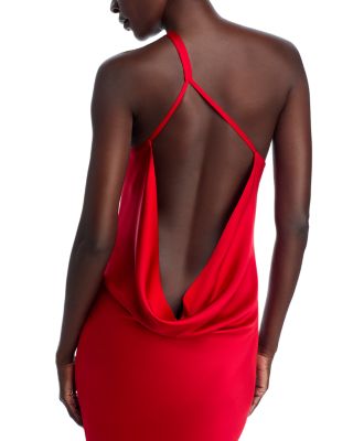 One Shoulder Open Back Gown