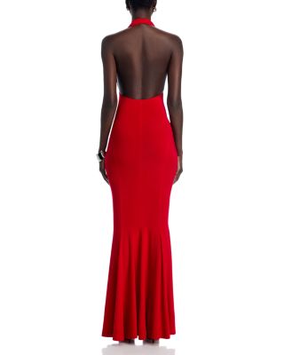 Cross Halter Fishtail Gown