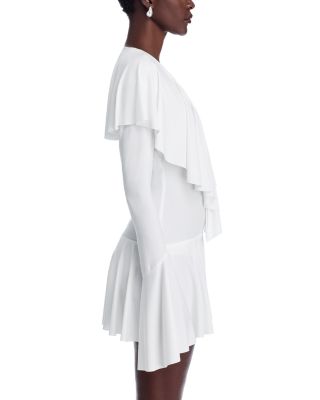 Deep V Ruffle Mini Dress