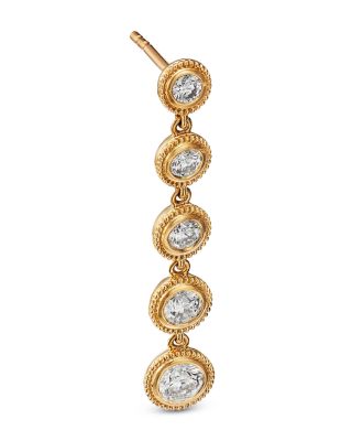 Diamond Bezel Drop Earrings in 14K Yellow Gold, 1.30 tcw