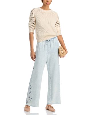 Side Embroidered Beach Pants