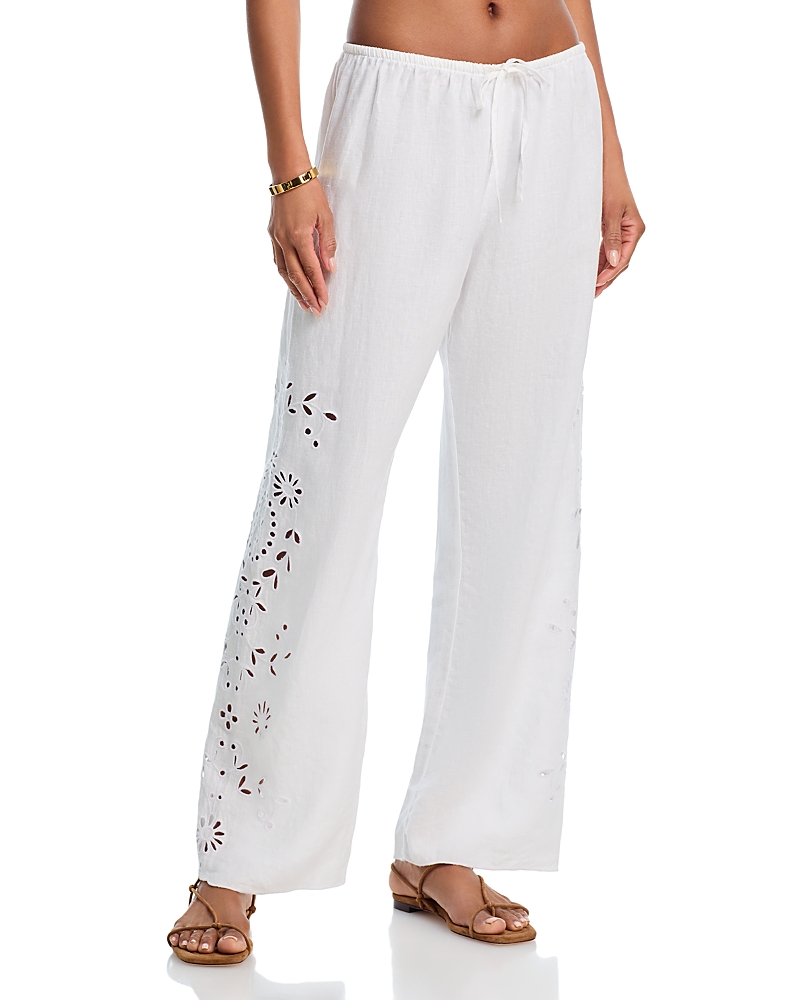 Bella Dahl Embroidered Eyelet Linen Beach Pants