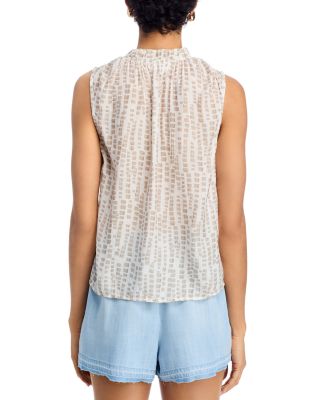 Ruffle Neck Printed Tank Top