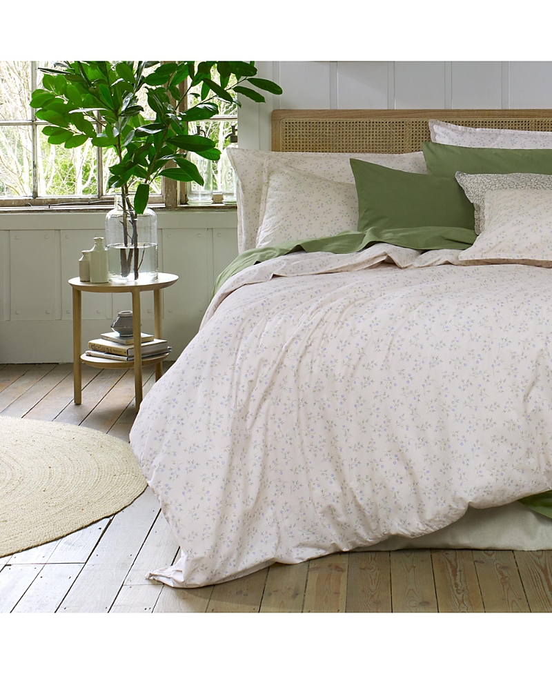 Piglet In Bed Spring Sprig Printed Cotton Flat Sheet, Twin In Neutral