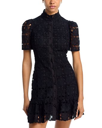 elegant black lace dress Modern One-Shoulder Prom Party Gowns| Front Split Evening Gown This long lace short Elegant Black Lace Gown with