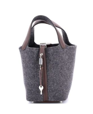 Pre-Owned HERMÈS - PM Picotin Lock Bag Felt with Leather
