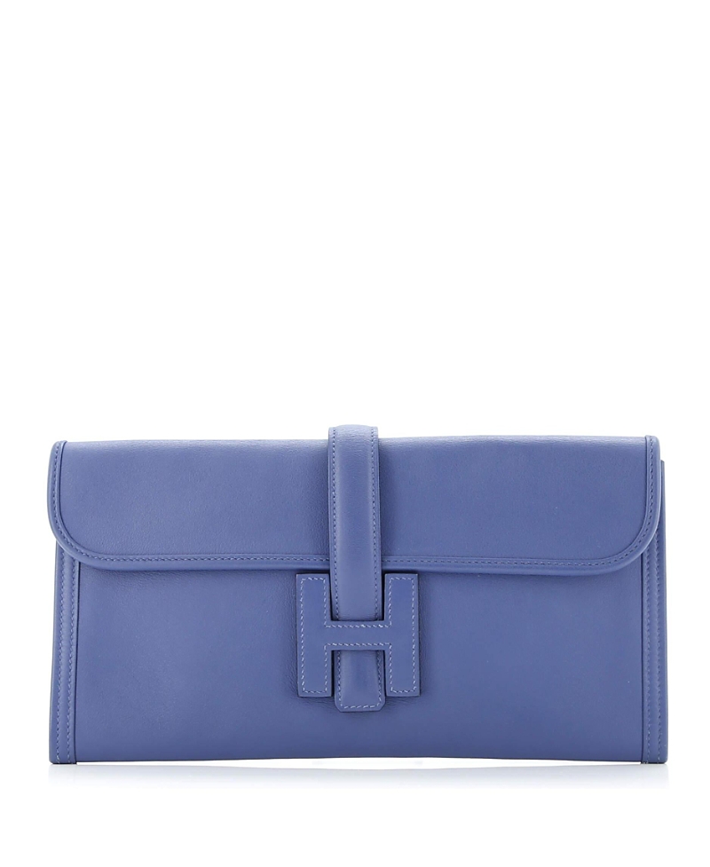 Pre-owned Pre-owned Hermes Hermes 29 Jige Elan Clutch Swift In Blue