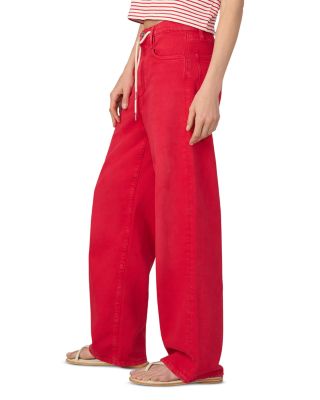 The Ryan High Rise Drawcord Jeans in Cherry Red