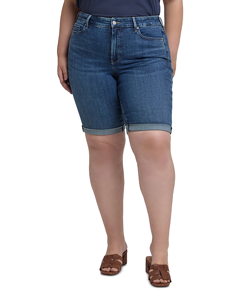 Nydj Briella Roll Cuff Jean Shorts In Valencia Surf