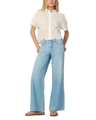 The Lou Lou Low Rise Wide Leg Jeans in Delightful