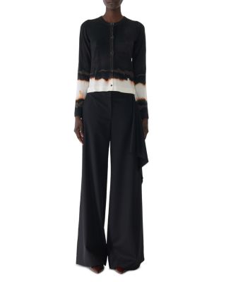 Burned Stripe Wool Cardigan 