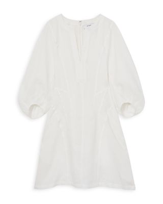 【海外限定】REISSワンピース☆Romi Pure Linen Mini Dress, Ivo Buy Reiss Ivory Romi Linen Balloon Sleeve Mini Dress from