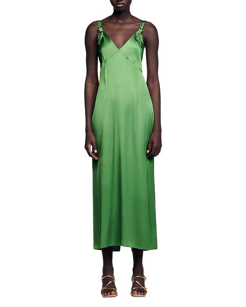 Sandro Cecile Fluid Satin Effect Dress