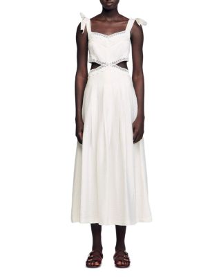 Sandro Solena Lace Trim Maxi Dress
