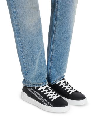 Men's B-Court Chain Logo Lace Up Sneakers