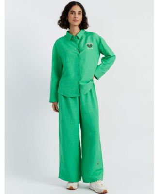 Women's Linen-Cotton Peanuts Racquet Club Shirt