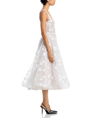 Mademoiselle Embroidered Floral Midi Dress 