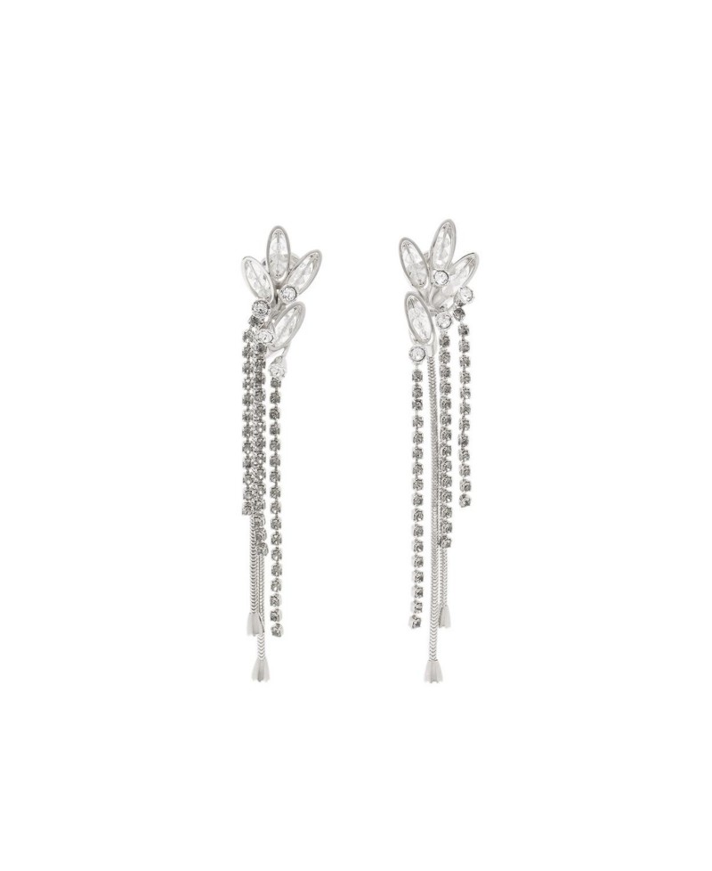 Lanvin Aede Earrings in Silver Crystal