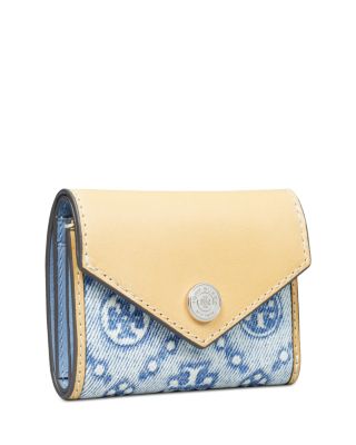 Small T Monogram Coated Canvas Envelope Wallet