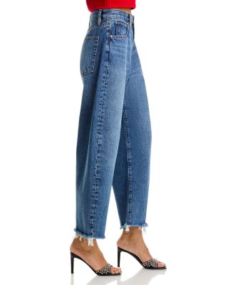 The Bubble High Rise Crop Barrel Leg Jeans in Knock Out