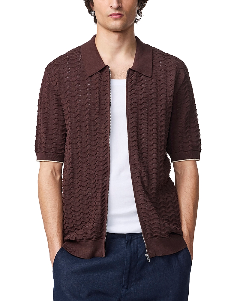 NN07 Gustav 6636 Regular Fit Short Sleeve Zip Front Sweater