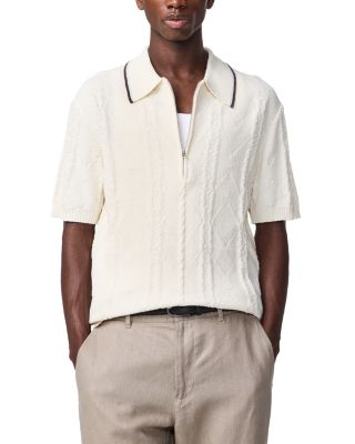 NN07 - Gustav Regular Fit Cable Knit Short Sleeve Sweater