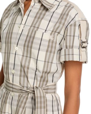 Check Cotton Shirt Dress