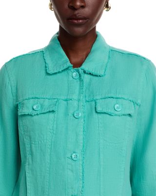 Two Palms Raw-Edge Linen Jacket