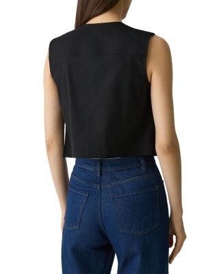 Fitted Sleeveless Linen Vest