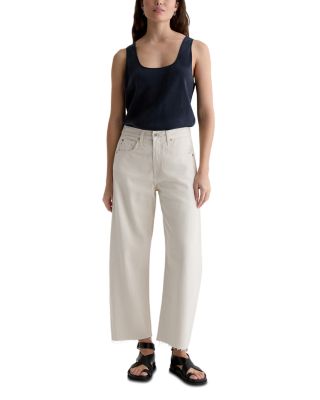 Hattie High Rise Crop Barrel Jeans in Opal Stone