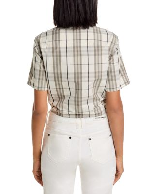 Cropped Check Cotton Shirt