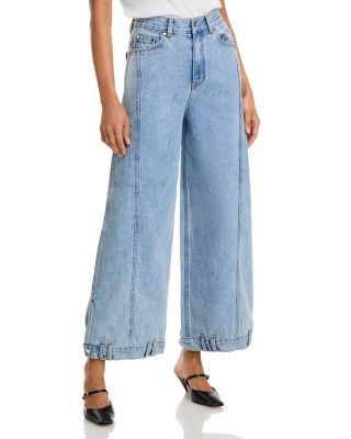 Palindrome High Rise Barrel Jeans in Light Blue
