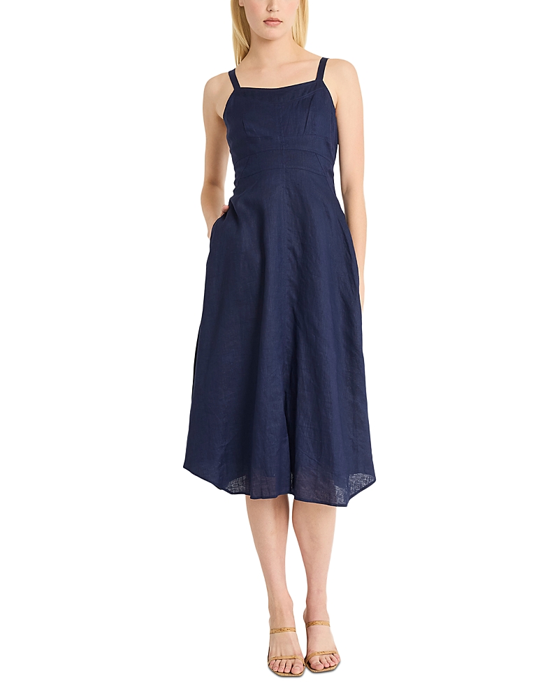 Luxely Sleeveless A-line Linen Dress