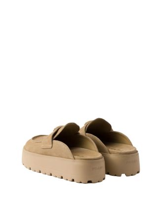  Women's Suede Flatform Mules