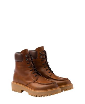 Prada - Women's Leather Lace-Up Boots