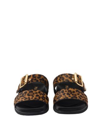 Women's Printed Leather Slides