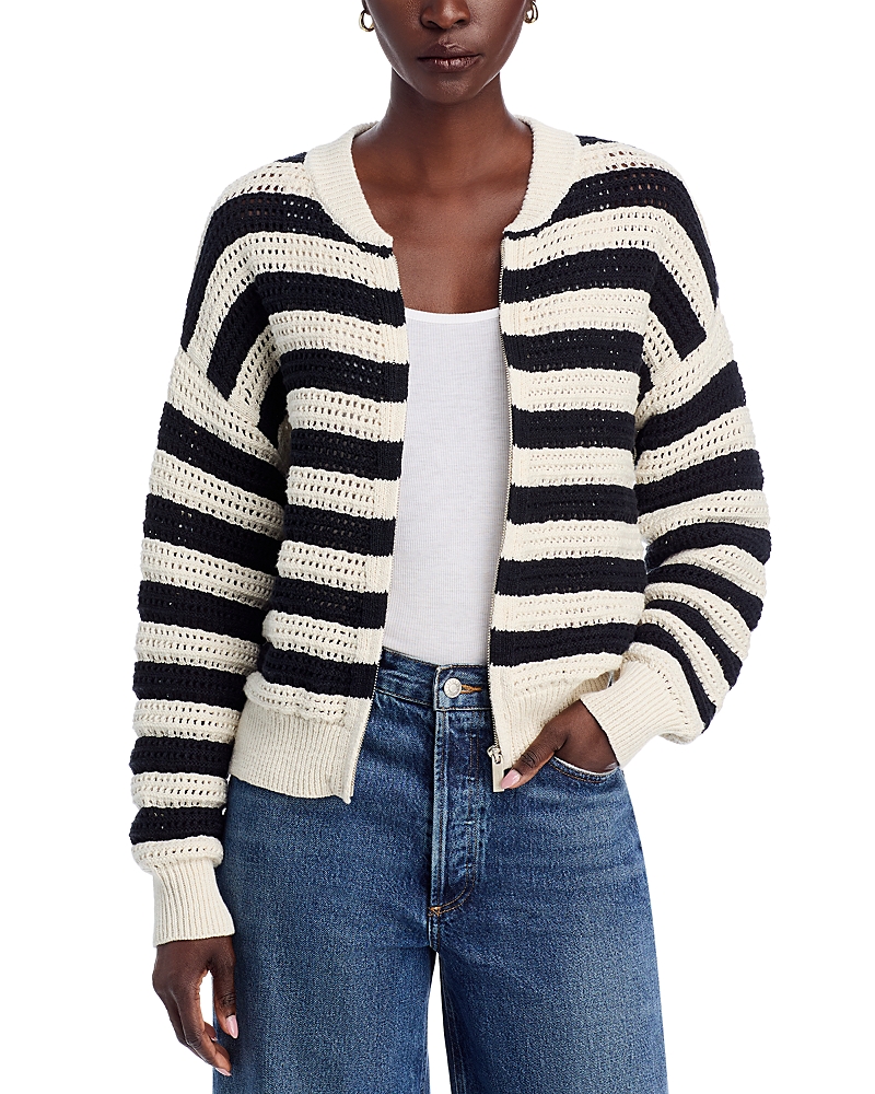 Sanctuary Stripe Open Stitch Cotton Bomber Cardigan