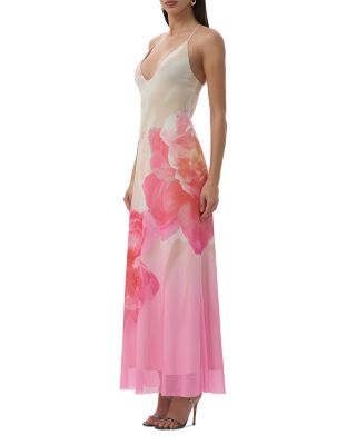 AFRM Romy Placed Floral Mesh Maxi Dress | Bloomingdale's Women
