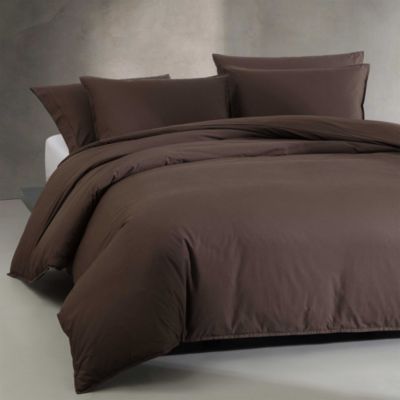 Calvin Klein Washed Percale Cotton 3 Piece Duvet Cover Set, Queen