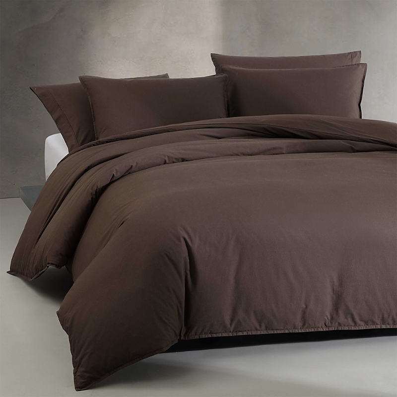 Calvin Klein Washed Percale Cotton 3 Piece Duvet Cover Set, Queen
