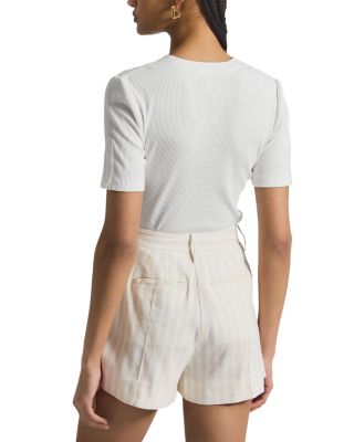 Freja Tonal Stripe Linen Blend Shorts