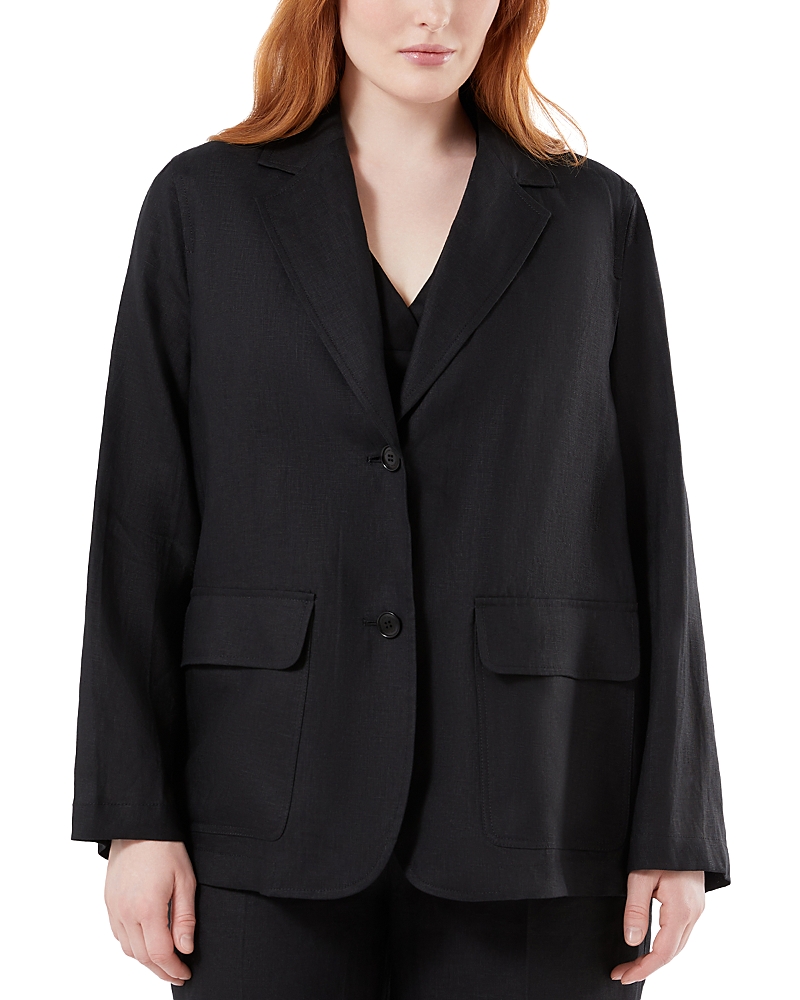 Shop Marina Rinaldi Uscita Linen Blazer