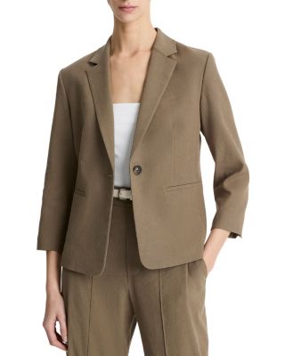 Linen Blend Shrunken Blazer 