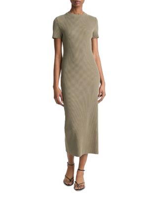 Vince - Ribbed Short Sleeve Midi Dress