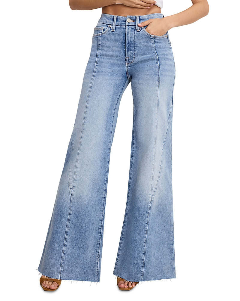 Good American Good Waist Palazzo High Rise Wide Leg Jeans in Indigo 957