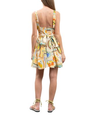 Printed Corset Poplin Mini Dress