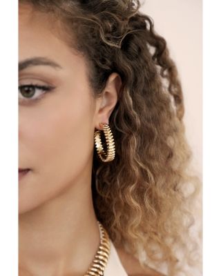 Metal Moderna Large Half Hoop Earrings