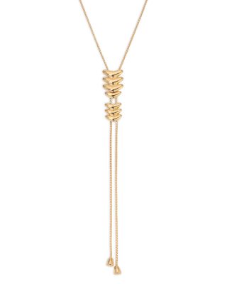 Metal Moderna Lariat Necklace, 33"