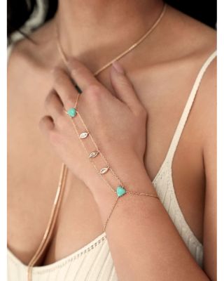 Turquoise Solstice Turquoise & Cubic Zirconia Hand Chain
